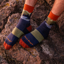 Darn Tough Men's Close Encounters Micro Crew Midweight Hiking Sock in Eclipse - on the trail