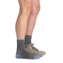 Darn Tough Women's Coolmax Hiker Micro Crew — worn with a trail shoe (shown in Gray)