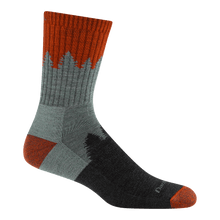 Darn Tough Men's Number 2 Micro Crew Midweight Hiking Sock in Seafoam detail