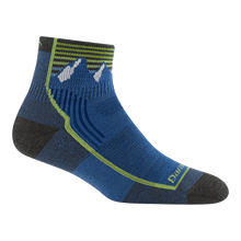Darn Tough Kids Quest Quarter Lightweight Hiking Sock in Mountain Blue