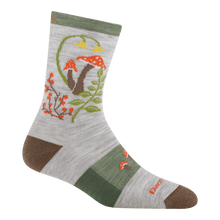 Darn Tough Women's Mellow Mushrooms Micro Crew Lightweight Hiking Sock in Ash - front