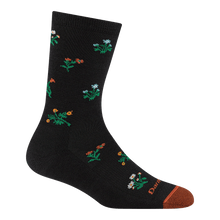 Darn Tough Women's Wildflower Crew Lightweight Lifestyle Sock in Black - front
