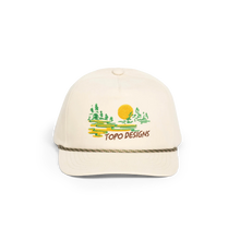Topo Designs Twill Rope Cap in Golden Horizon Bone White - front