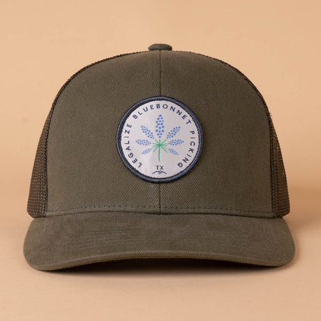 Hill Country Provisions Legalize Bluebonnet Picking Hat Green