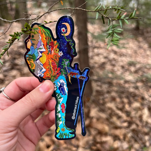 Abstract Hikes - Hiking Sticker: 