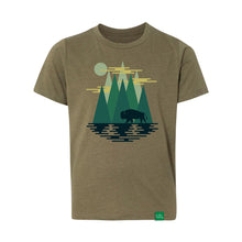 Wild Tribute Retro Wonderland Youth T-Shirt – Military Green