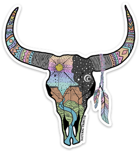 Cow Skull/ Colored Sticker