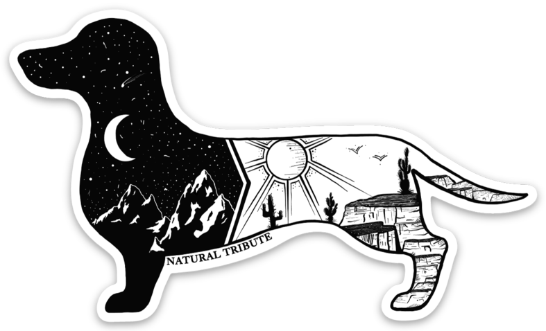 Dachshund Night and Day Artist Series Sticker