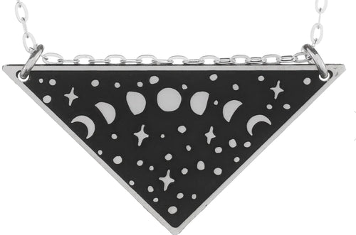 The Bearded Jeweler / Moon Phases Triangle Necklace