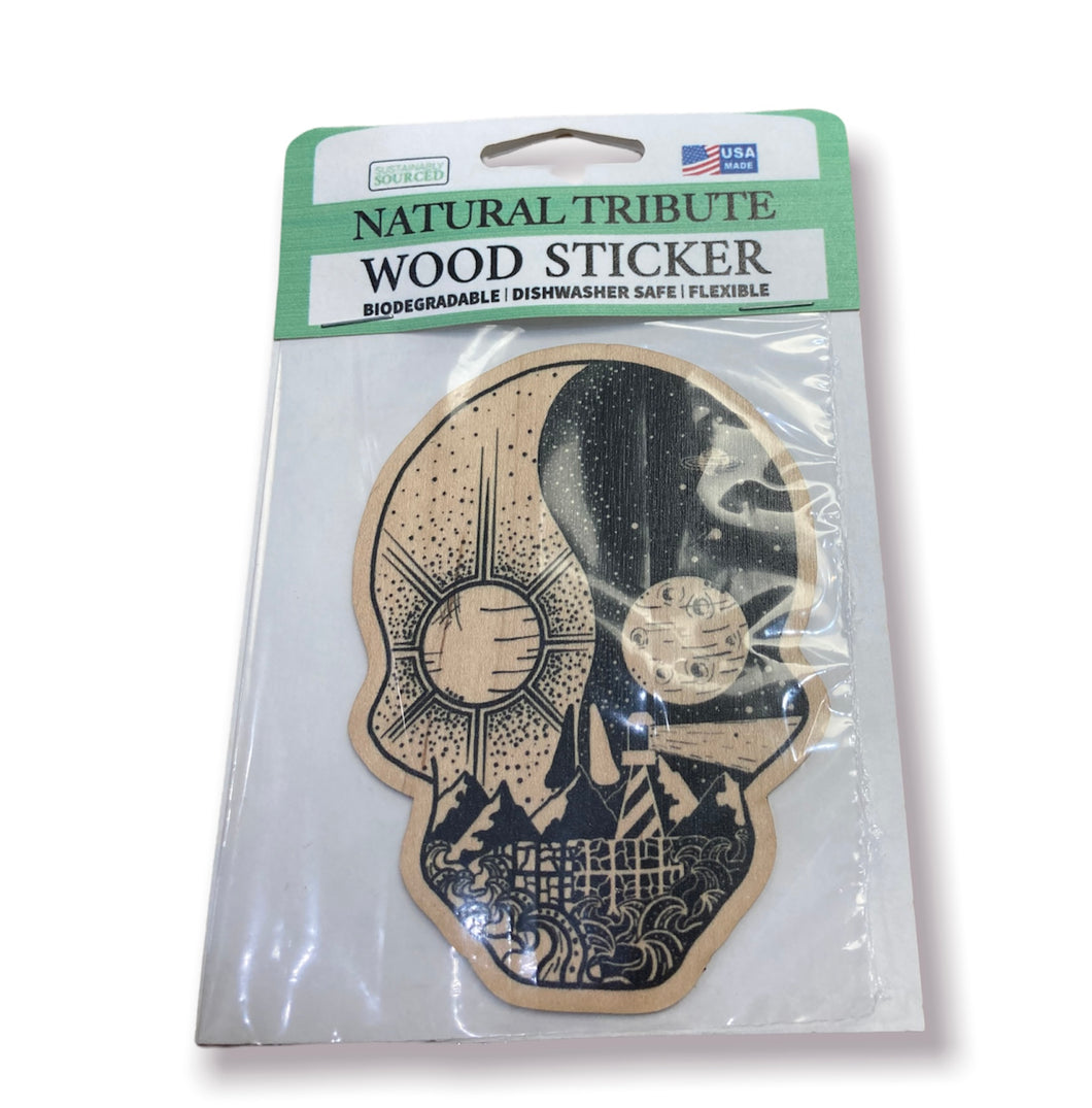 Skull - Wooden Sticker