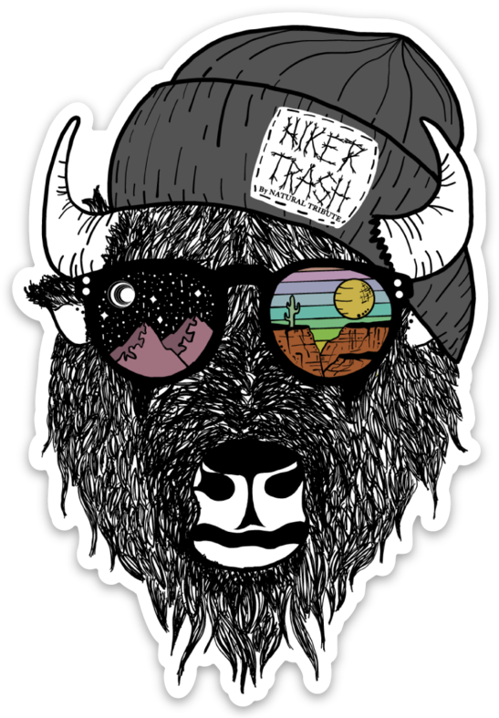 Hiker Trash Bison Sticker