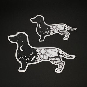 Dachshund Night and Day Artist Series Sticker