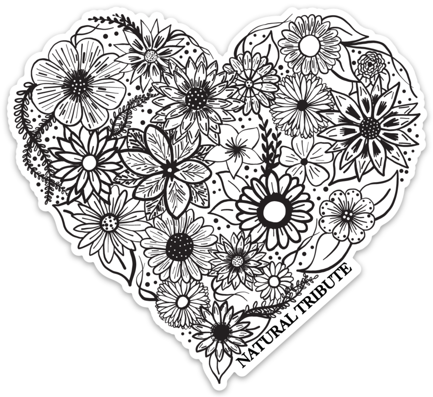 Floral Heart Sticker