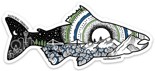 EarthViews Salmon Sticker