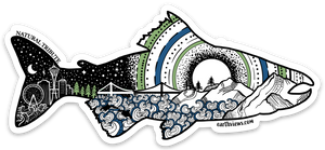 EarthViews Salmon Sticker