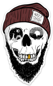 Hiker Trash Skull Sticker